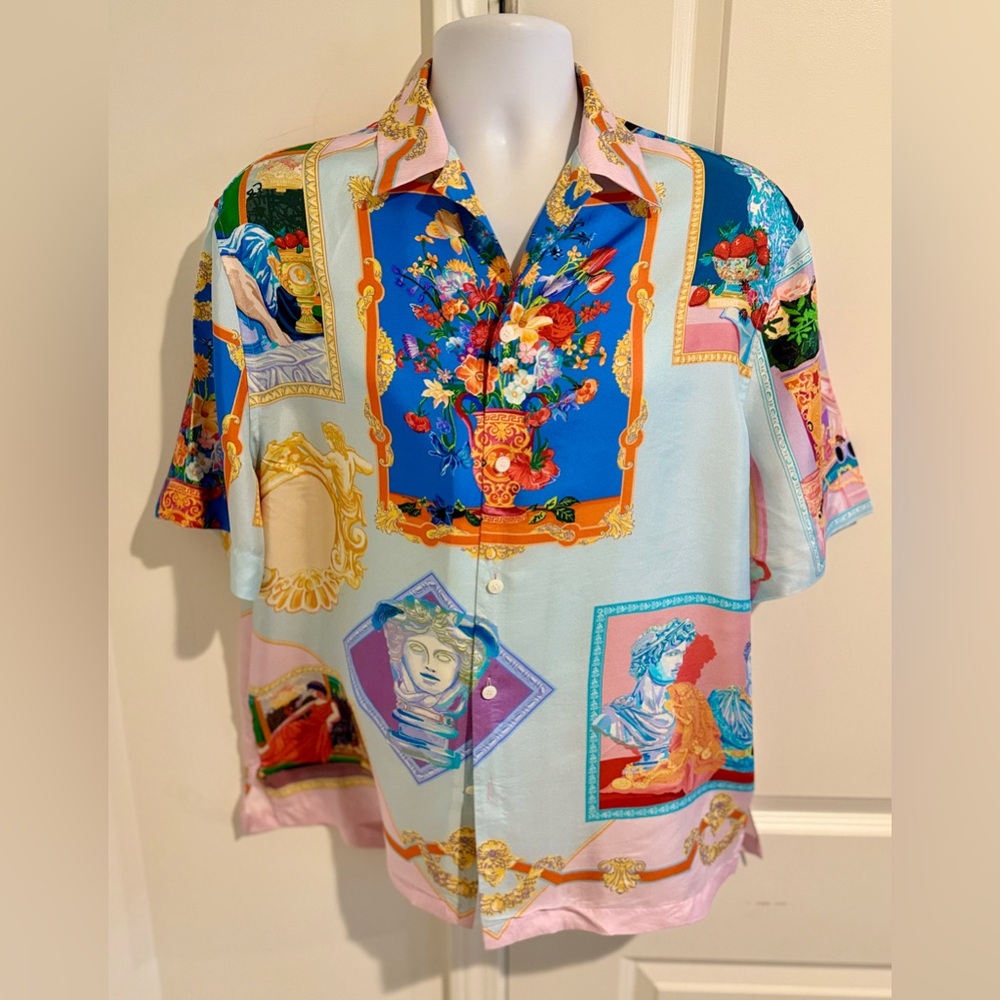 Versace Multicolor Graphic Men's Shirt